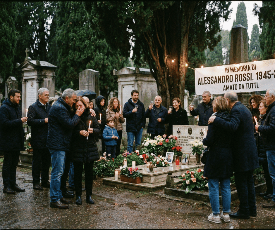 Delle persone che ricordano un defunto