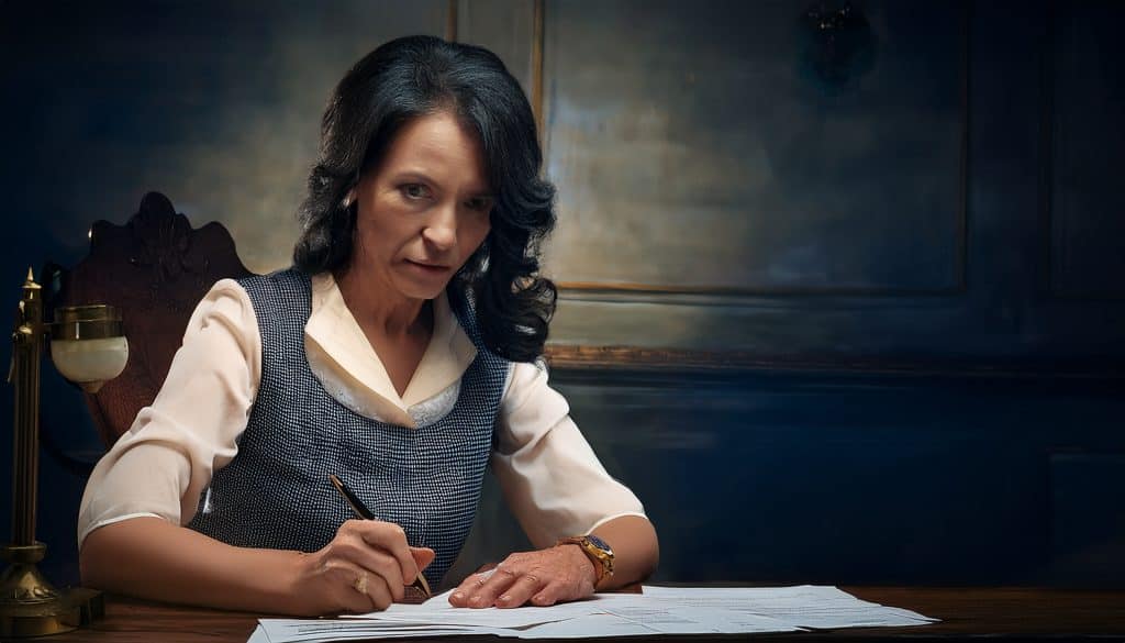 Una foto di una donna che non vuole firmare dopo il lutto del padre